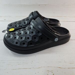 Joybees Varsity Lined Black Clog Mens Size 9 Womens Size 11 Washable Liner